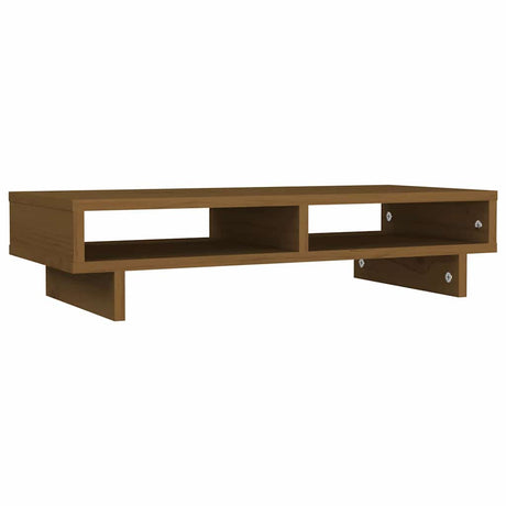 Stojak na monitor Vidaxxl 60x27x14 cm z litego drewna sosnowego w kolorze miodowo-brązowym