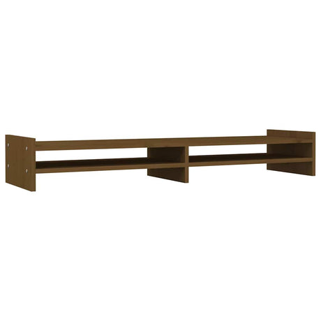 Stojak na monitor Vidaxxl 100x27x15 cm z litego drewna sosnowego w kolorze miodowo-brązowym