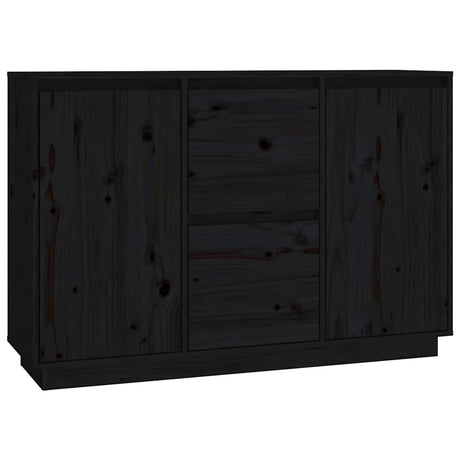Vidaxl dressoir 111x34x75 cm massief grenenhout zwart