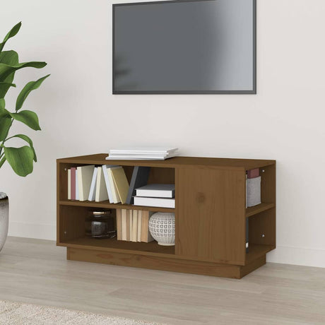 Vidaxl tv-meubel 80x35x40,5 cm massief grenenhout honingbruin