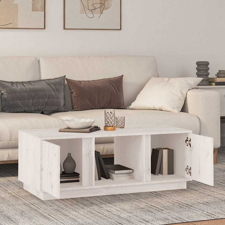 Vidaxl salontafel 110x50x40 cm massief grenenhout wit