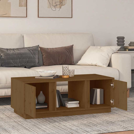 Vidaxl salontafel 110x50x40 cm massief grenenhout honingbruin