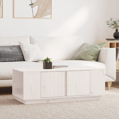 Vidaxl salontafel 110x50x40 cm massief grenenhout wit