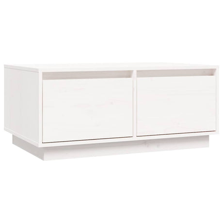 Vidaxl salontafel 80x50x35 cm massief grenenhout wit