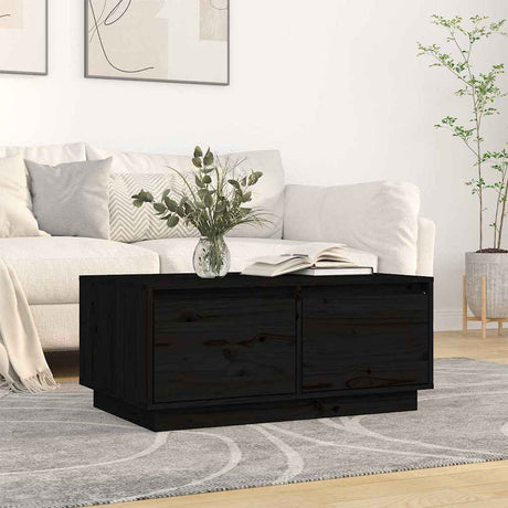 Vidaxl salontafel 80x50x35 cm massief grenenhout zwart