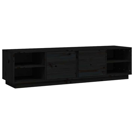 Vidaxl tv-meubel 156x40x40 cm massief grenenhout zwart