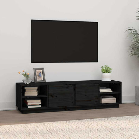 Vidaxl tv-meubel 156x40x40 cm massief grenenhout zwart