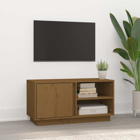 Vidaxl tv-meubel 80x35x40,5 cm massief grenenhout honingbruin