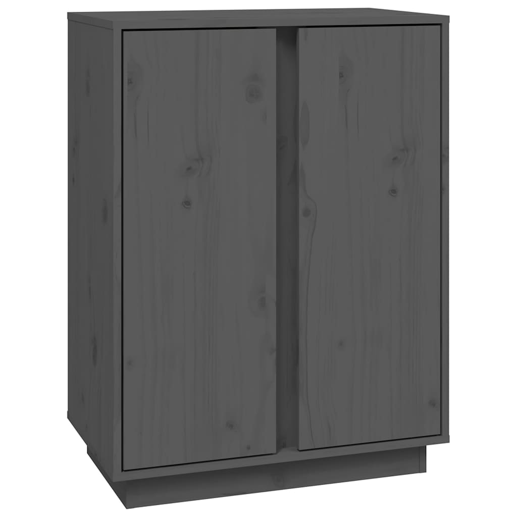 Vidaxl dressoir 60x35x80 cm massief grenenhout grijs