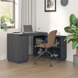 Vidaxl bureau 110x50x75 cm massief grenenhout grijs
