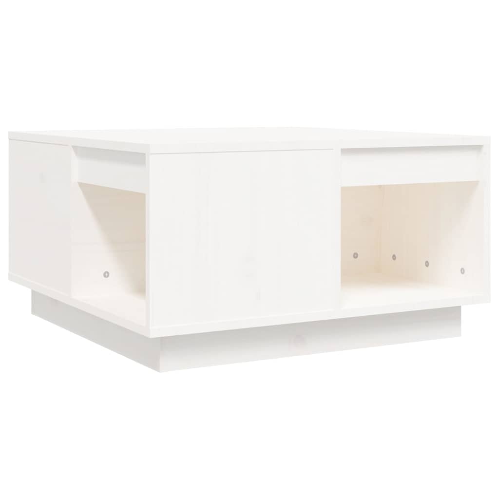 Vidaxl salontafel 60x61x32,5 cm massief grenenhout wit