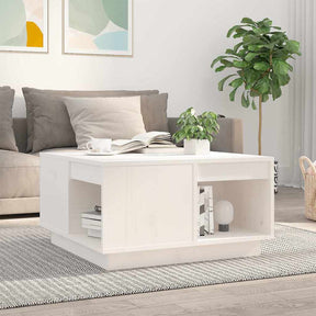 Vidaxl salontafel 60x61x32,5 cm massief grenenhout wit