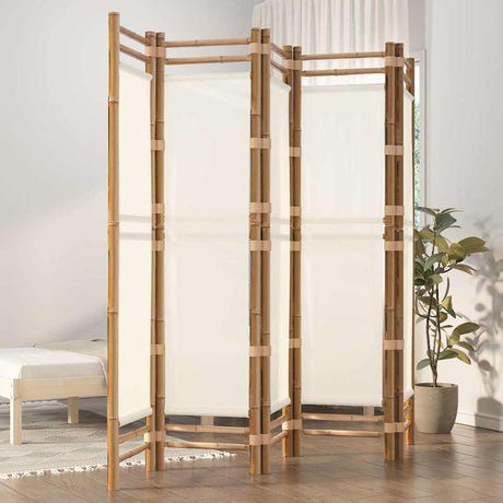 Vidaxl kamerscherm 5-panelen inklapbaar 200 cm bamboe en canvas