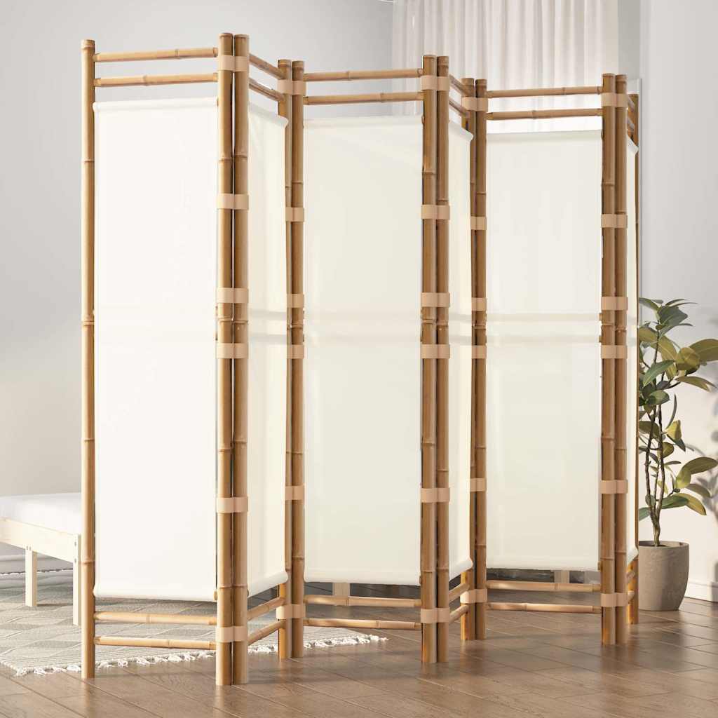 Vidaxl kamerscherm 6-panelen inklapbaar 240 cm bamboe en canvas