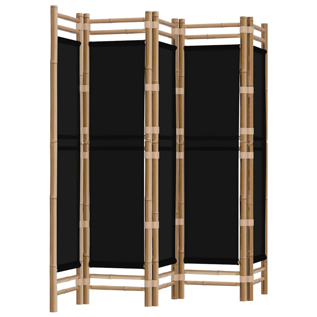 Vidaxl kamerscherm 5-panelen inklapbaar 200 cm bamboe en canvas
