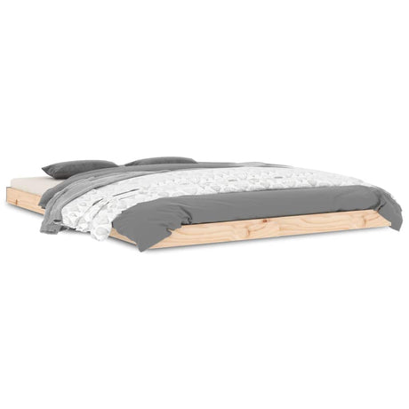 Vidaxl bedframe massief grenenhout 135x190 cm