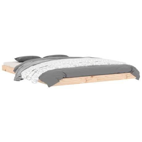 Vidaxl bedframe massief grenenhout 135x190 cm