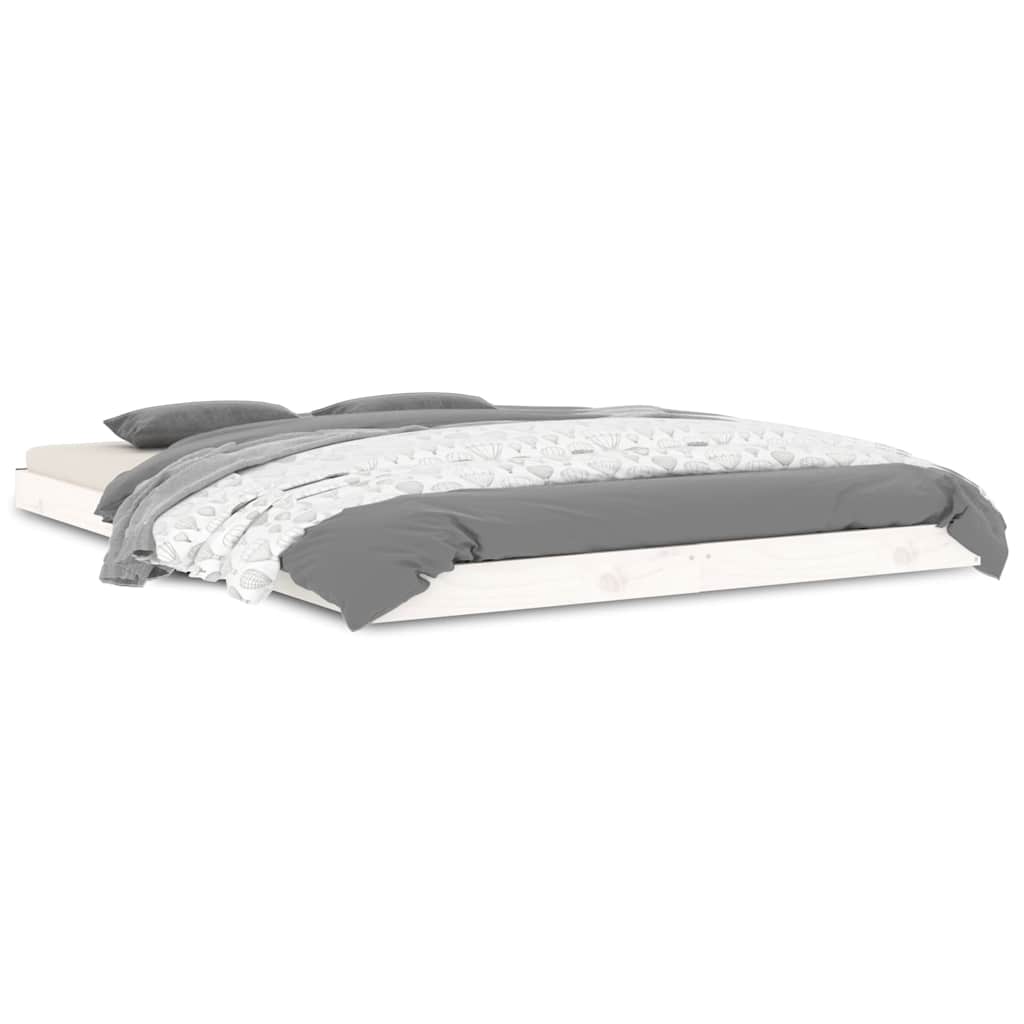 Vidaxl bedframe massief grenenhout wit 135x190 cm