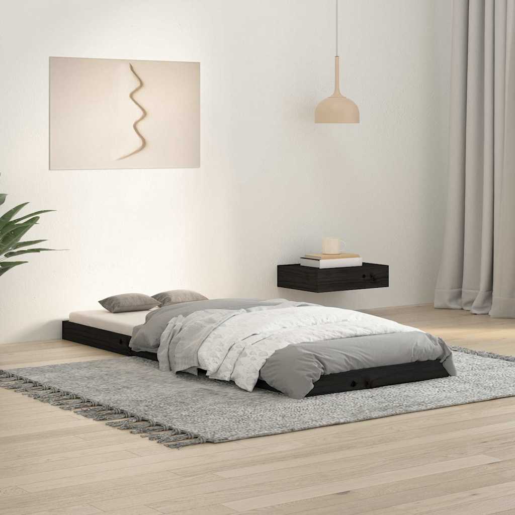 Vidaxl bedframe massief grenenhout zwart 75x190 cm