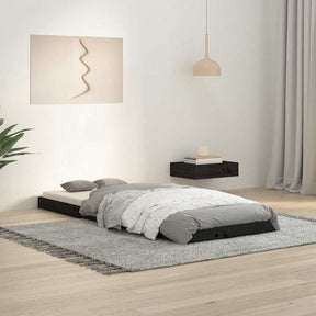 Vidaxl bedframe massief grenenhout zwart 75x190 cm