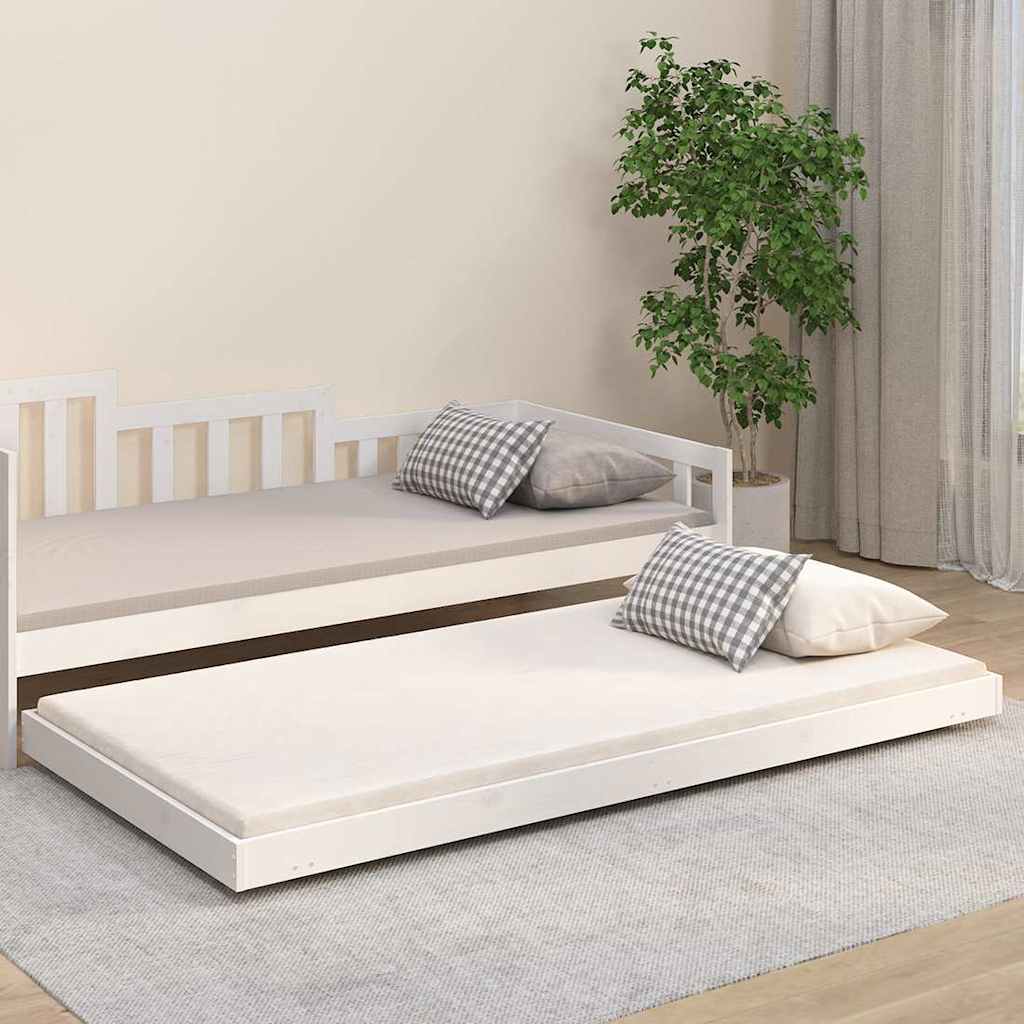 Vidaxl bedframe zonder matras massief grenenhout wit 80x200 cm