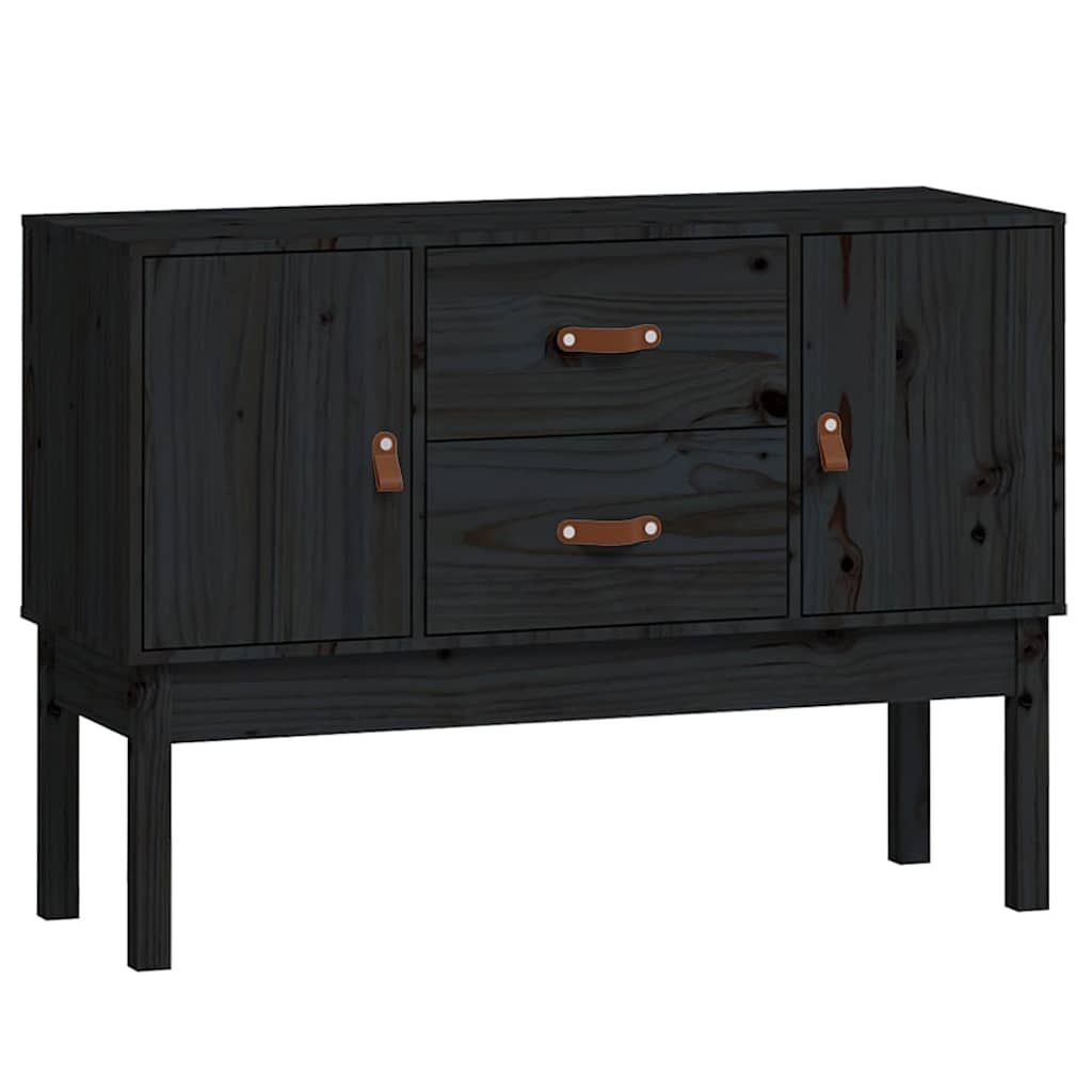 Vidaxl dressoir 110x40x78 cm massief grenenhout zwart