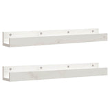 Vidaxl wandschappen 2 st 80x12x9 cm massief grenenhout wit