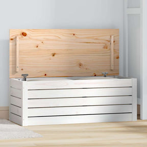 Vidaxl opbergbox wit 89x36,5x33 cm massief grenenhout