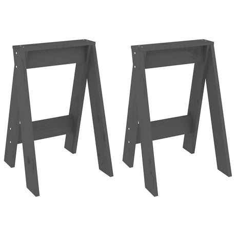 Vidaxl krukken 2 st 40x40x60 cm massief grenenhout grijs