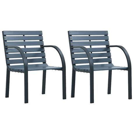 Vidaxl tuinstoelen 2 st massief vurenhout en gepoedercoat staal grijs