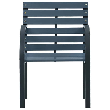 Vidaxl tuinstoelen 2 st massief vurenhout en gepoedercoat staal grijs