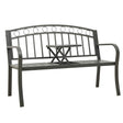 Vidaxl tuinbank met tafel 120 cm staal grijs
