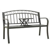 Vidaxl tuinbank met tafel 120 cm staal grijs