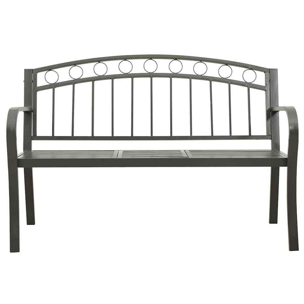 Vidaxl tuinbank met tafel 120 cm staal grijs