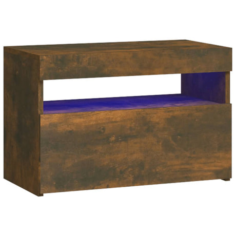 Vidaxl nachtkastje met led-verlichting 60x35x40 cm gerookt eikenkleur