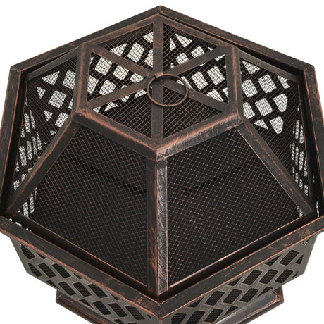 VidaXL palenisko z pokerem rustykalnym xxl, 62x54x56 cm, stal