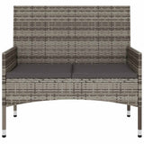 Vidaxl tuinbank 2-zits met kussens poly rattan grijs