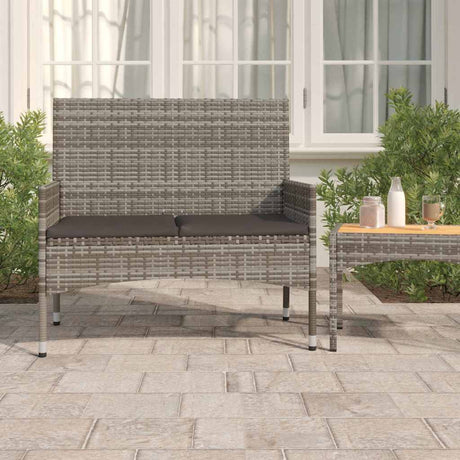 Vidaxl tuinbank 2-zits met kussens poly rattan grijs