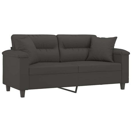 Vidaxl tweezitsbank met kussens 140 cm microvezelstof donkergrijs