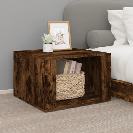 Vidaxl nachtkastje 57x55x36 cm bewerkt hout gerookt eikenkleurig
