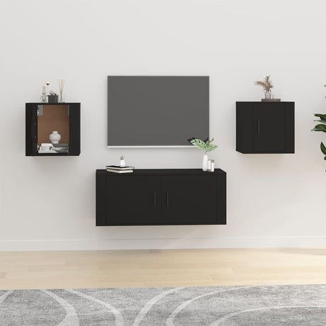 Vidaxl tv-wandmeubels 2 st 40x34,5x40 cm zwart
