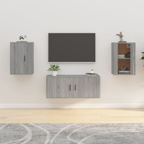 Vidaxl tv-wandmeubels 2 st 40x34,5x60 cm grijs sonoma eikenkleurig