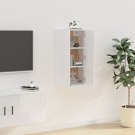 Vidaxl tv-wandmeubel 40x34,5x80 cm hoogglans wit