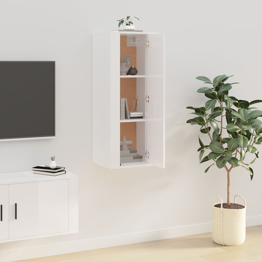 Vidaxl tv-wandmeubel 40x34,5x100 cm hoogglans wit