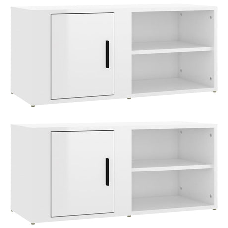 Vidaxl tv-meubels 2 st 80x31,5x36 cm bewerkt hout hoogglans wit