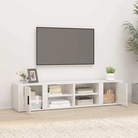 Vidaxl tv-meubels 2 st 80x31,5x36 cm bewerkt hout hoogglans wit