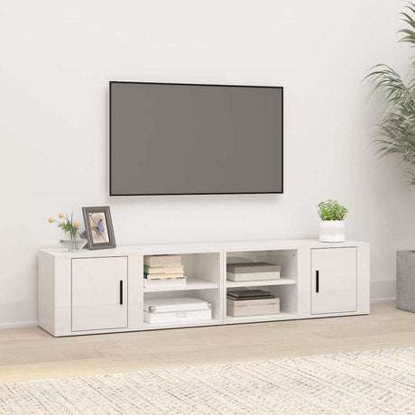 Vidaxl tv-meubels 2 st 80x31,5x36 cm bewerkt hout hoogglans wit