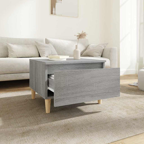 Vidaxl bijzettafel 50x46x35 cm bewerkt hout grijs sonoma eikenkleurig
