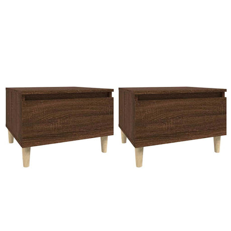 Vidaxl bijzettafels 2 st 50x46x35 cm bewerkt hout bruin eikenkleur