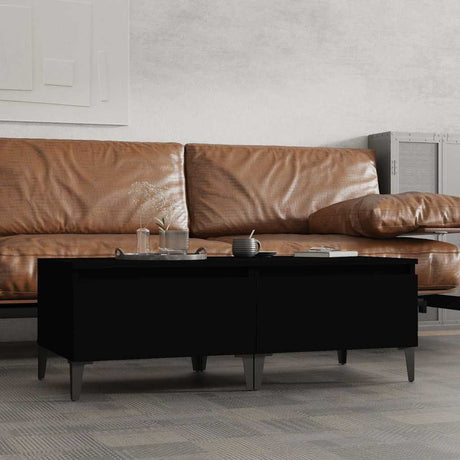 Vidaxl bijzettafels 2 st 50x46x35 cm bewerkt hout zwart